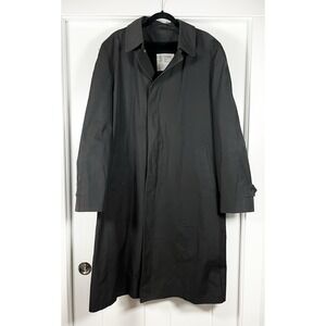 Vintage 60s-70s London Fog Maincoat Trench Coat Liner Old Money Black Men's 44L